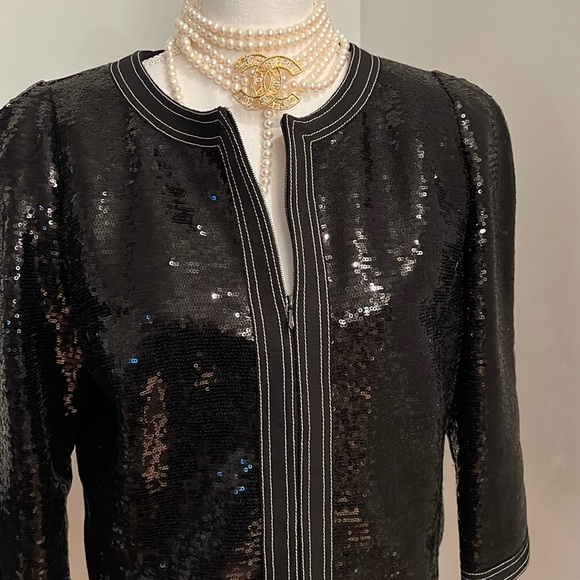 CHANEL SHINY Evening Jacket Size 44 - Picture 1 of 12